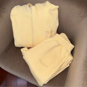COMFRT Pastel Yellow Edit Set - Zip Hoodie and Straight Leg Sweatpants